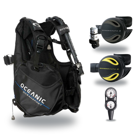 Oceanic Regulator + BCD Scuba Package – Oceansport BCD + Alpha 8 + SP5 Regulator + Alpha 8 Octopus + Maxdepth Gauge Console…