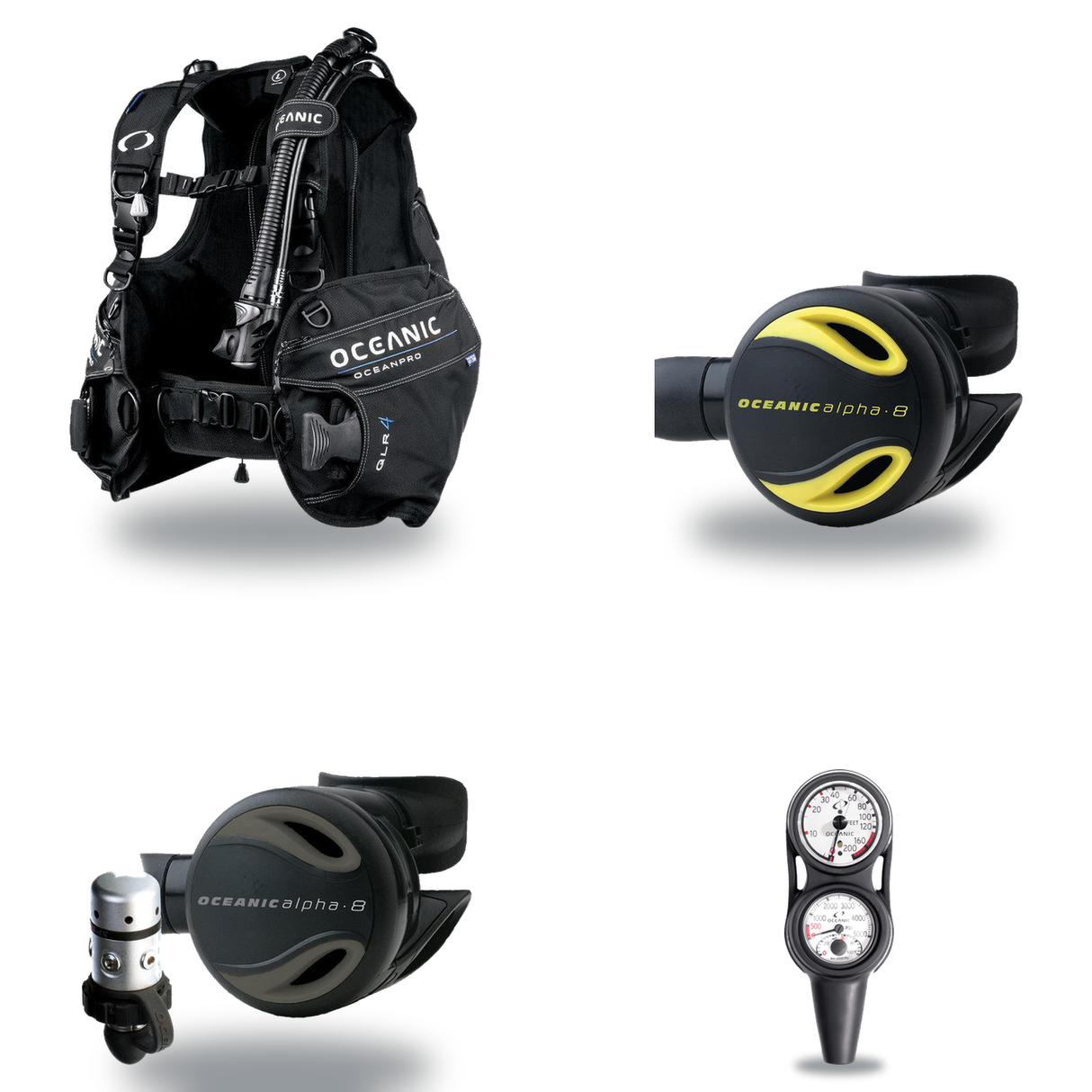 Oceanic Regulator + BCD Scuba Package – Oceansport BCD + Alpha 8 + SP5 Regulator + Alpha 8 Octopus + Maxdepth Gauge Console…