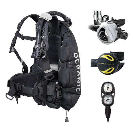Oceanic Regulator + BCD Scuba Package – Photon Air Men's BCD w/ Color Kit + Delta 5 EDX Regulator + Alpha 8 Octopus + Maxvie…