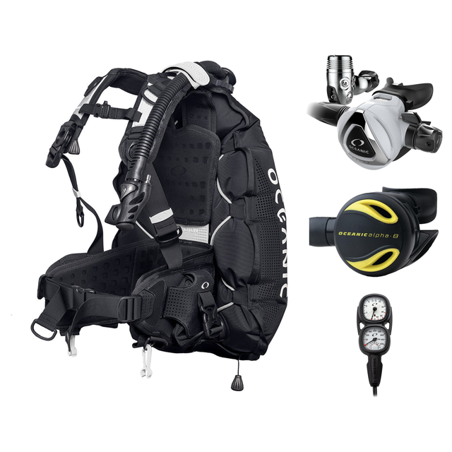Oceanic Regulator + BCD Scuba Package – Photon Air Women's BCD w/ Color Kit + Delta 5 EDX Regulator + Alpha 8 Octopus + Maxv…