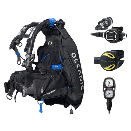 Oceanic Regulator + BCD Scuba Package – Photon Pro Women's BCD w/ Color Kit + ZEO FDX-I Regulator + Alpha 8 Octopus + Maxvie…
