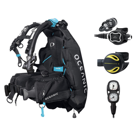 Oceanic Regulator + BCD Scuba Package – Photon Pro Women's BCD w/ Color Kit + ZEO FDX-I Regulator + Alpha 8 Octopus + Maxvie…