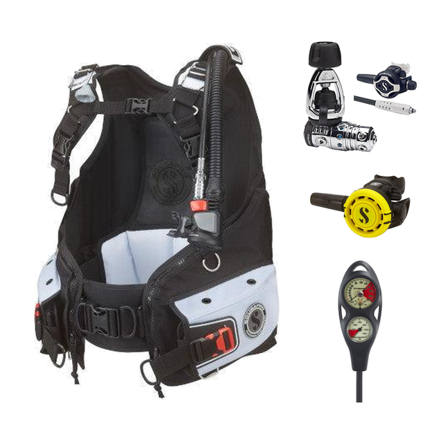 Scubapro Regulator + BCD Scuba Package – Bella with Air2 + MK25 EVO/S620 Ti Regulator + R105 Octopus + 2-Gauge Console — inc…