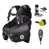 Scubapro Regulator + BCD Scuba Package – Glide X BCD w/ AIR2 Black Grey + MK25 EVO/S620 Ti Regulator + R105 Octopus + 2-Gaug…