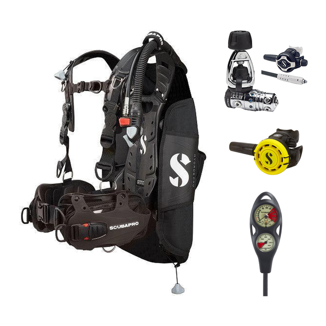 Scubapro Regulator + BCD Scuba Package – Hydros Pro Mens BCD with Color Kit Installed + MK25 EVO/S620 Ti Regulator + R105 Oc…