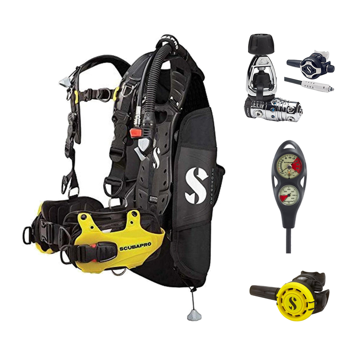 Scubapro Regulator + BCD Scuba Package – Hydros Pro Womens BCD with Color Kit Install + MK25 EVO/S620 Ti Regulator + R105 Oc…