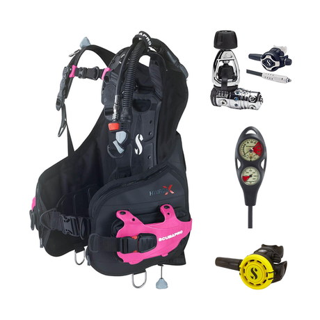 Scubapro Regulator + BCD Scuba Package – Hydros X Balanced Inflator Men's with Color + MK25 EVO/S620 Ti Regulator + R105 Oct…