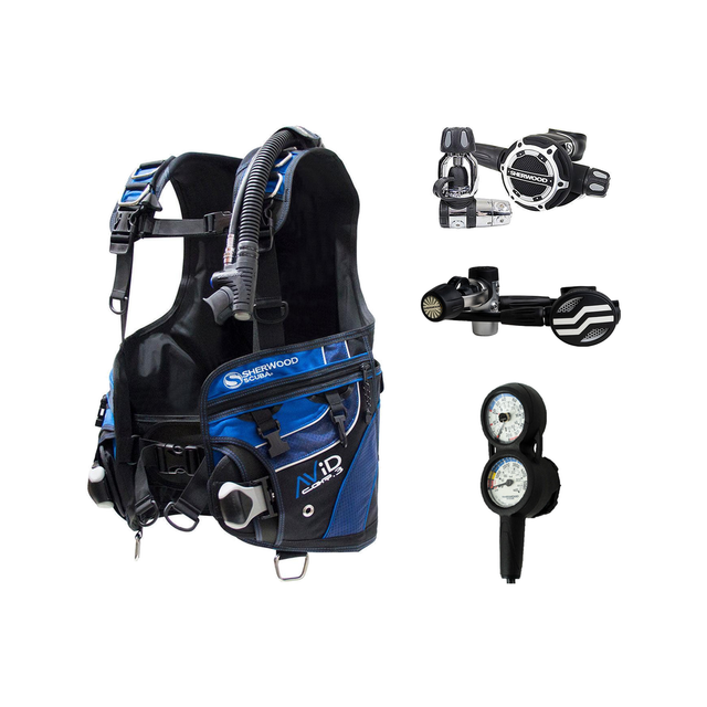Sherwood Regulator + BCD Scuba Package – Avid BCD + SR2 Regulator + Blizzard Pro Octopus + 3-Gauge Console — includes Sherwo…