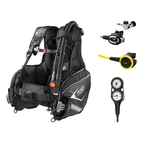 Tusa Regulator + BCD Scuba Package – Liberator BC with AWLS III + RS-681 Regulator + SS-0001 Octopus + 3-Gauge Console