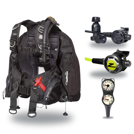 Zeagle Regulator + BCD Scuba Package – Ranger BCD + F8 Regulator + Onyx II Octopus + Combo 2 Gauge Console — includes Zeagle…