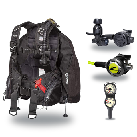 Zeagle Regulator + BCD Scuba Package – Ranger BCD + F8 Regulator + Onyx II Octopus + Combo 2 Gauge Console