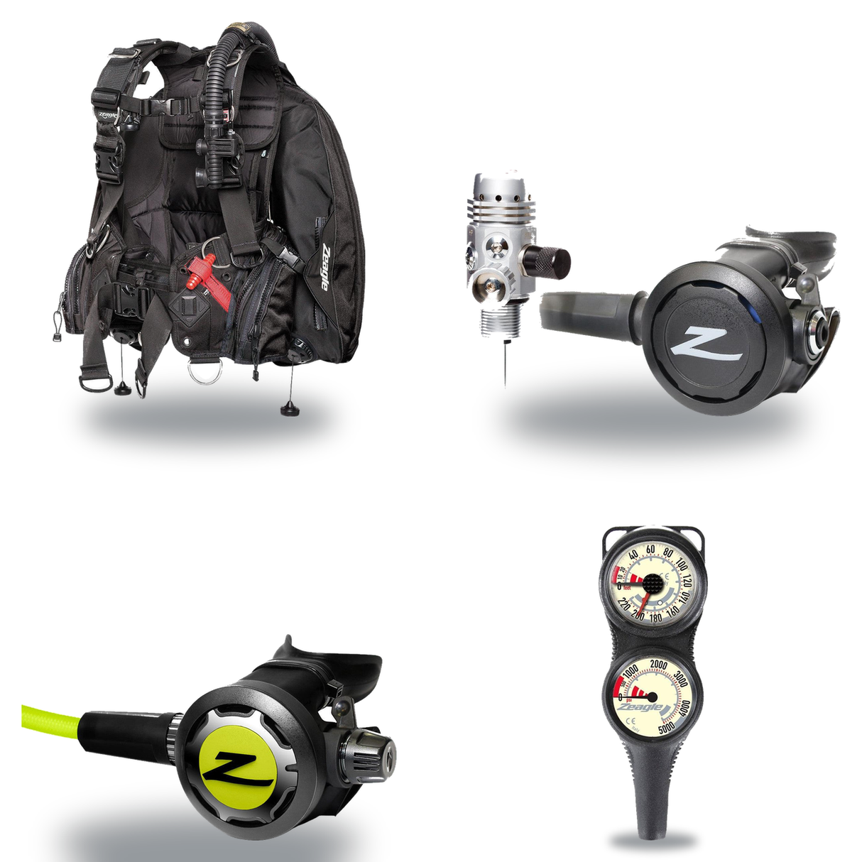 Zeagle Regulator + BCD Package – Ranger BCD + F8 Regulator + Onyx II Octopus + Combo 2 Gauge Console — Zeagle Ranger LTD, Ze…