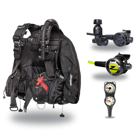 Zeagle Regulator + BCD Scuba Package – Ranger LTD BCD + F8 Regulator + Onyx II Octopus + Combo 2 Gauge Console — includes Ze…
