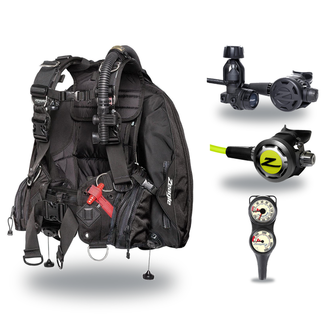 Zeagle Regulator + BCD Scuba Package – Ranger LTD BCD + F8 Regulator + Onyx II Octopus + Combo 2 Gauge Console — includes Ze…