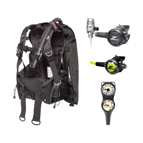 Zeagle Regulator + BCD Scuba Package – Scout BCD + Envoy/RaZor II Regulator + Onyx II Octopus + Combo 2 Gauge Console