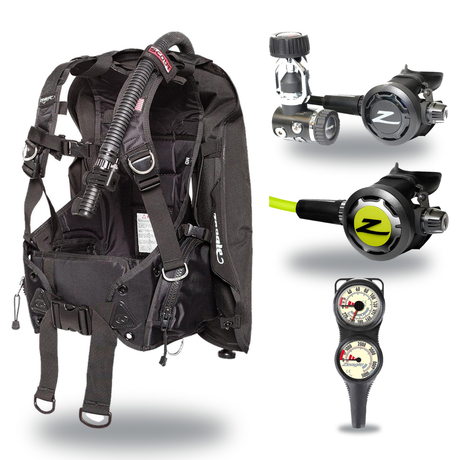 Zeagle Regulator + BCD Scuba Package – Scout BCD + Envoy/RaZor II Regulator + Onyx II Octopus + Combo 2 Gauge Console — Zeag…