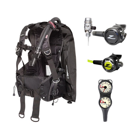Zeagle Regulator + BCD Scuba Package – Scout BCD + Envoy/RaZor II Regulator + Onyx II Octopus + Combo 2 Gauge Console — Zeag…