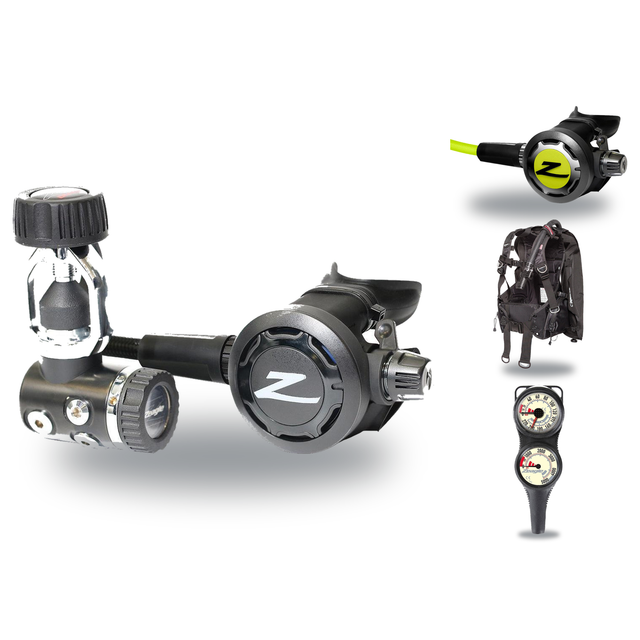 Zeagle Regulator + BCD Scuba Package – Scout BCD + Onyx II Regulator + Onyx II Octopus + Combo 2 Gauge Console — includes Ze…