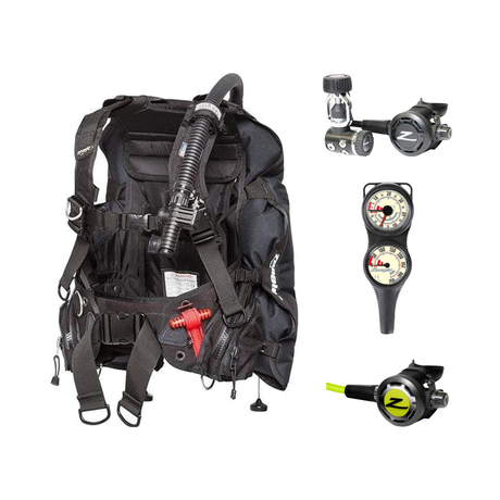 Zeagle Regulator + BCD Scuba Package – Stiletto BCD + F8 Regulator + Onyx II Octopus + Combo 2 Gauge Console — Zeagle Stilet…