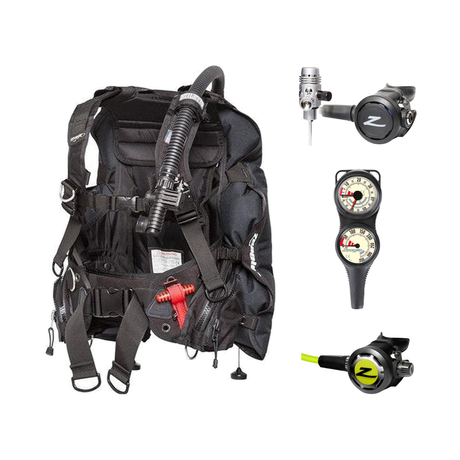 Zeagle Regulator + BCD Scuba Package – Stiletto BCD + F8 Regulator + Onyx II Octopus + Combo 2 Gauge Console — Zeagle Stilet…