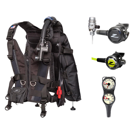 Zeagle Regulator + BCD Scuba Package – Zena BCD + Onyx II Regulator + Onyx II Octopus + Combo 2 Gauge Console — Zeagle Zena,…