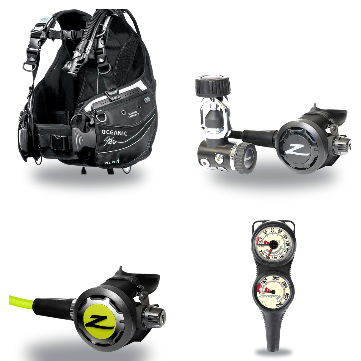 Zeagle Regulator + BCD Scuba Package – Zena BCD + Onyx II Regulator + Onyx II Octopus + Combo 2 Gauge Console — Oceanic Hera…