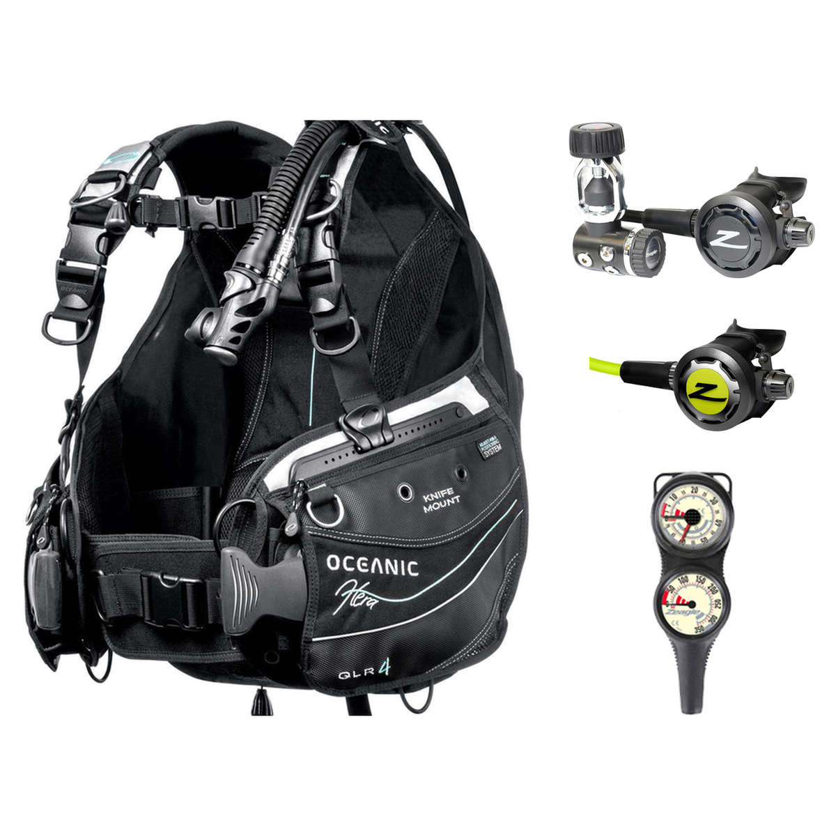 Zeagle Regulator + BCD Scuba Package – Zena BCD + Onyx II Regulator + Onyx II Octopus + Combo 2 Gauge Console — Oceanic Hera…