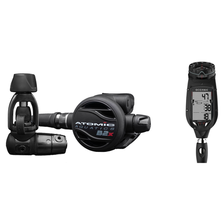 Atomic Aquatics Regulator + Dive Computer Package – B2 Regulator + Proplus 4.0 Dive Computer — Atomic B2x Unsealed Black
