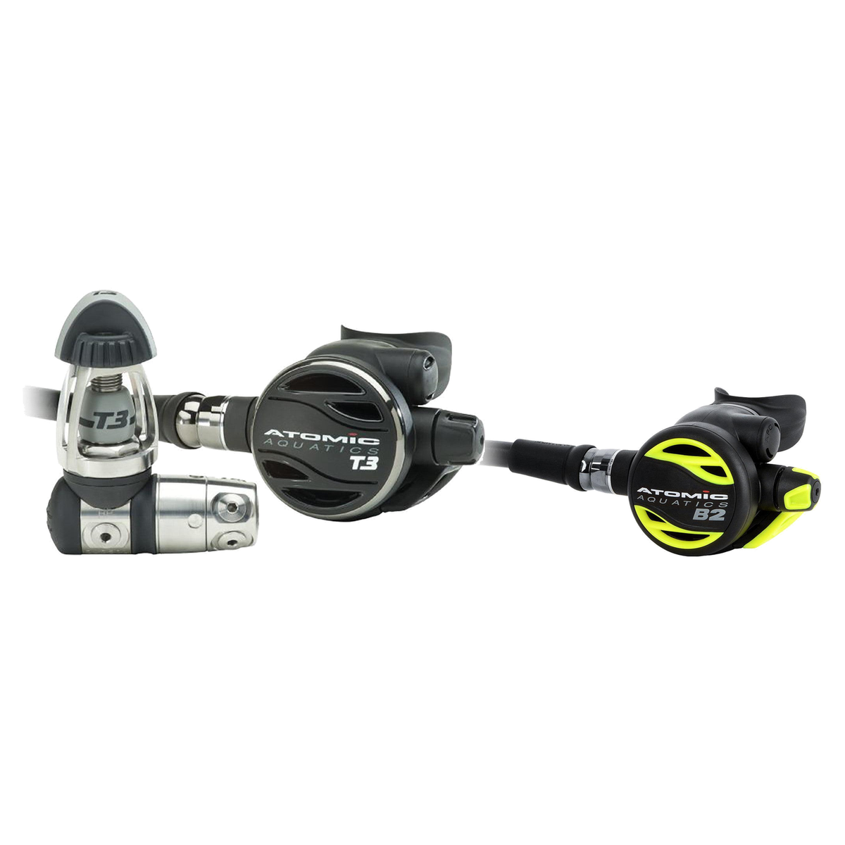 Atomic Regulator + Octopus Package – T3 Regulator + B2 Octopus — includes Atomic Aquatics T3 Regulator, Atomic Aquatics B2 O…