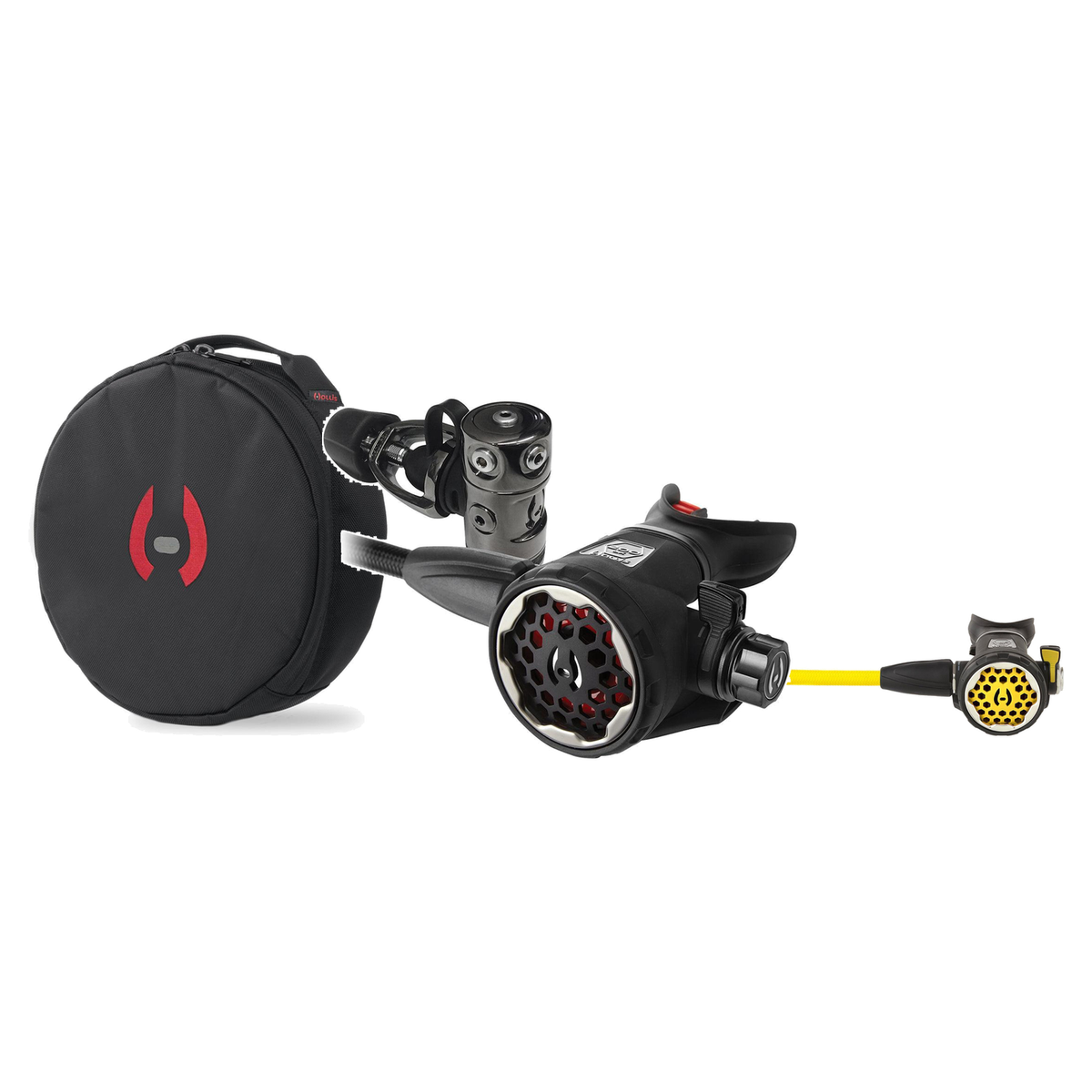 Hollis Regulator Package – 200LX DC7 Yoke Regulator + 150LX Octopus + Nylon Regulator Bag — includes Hollis 200LX DC7 Yoke D…