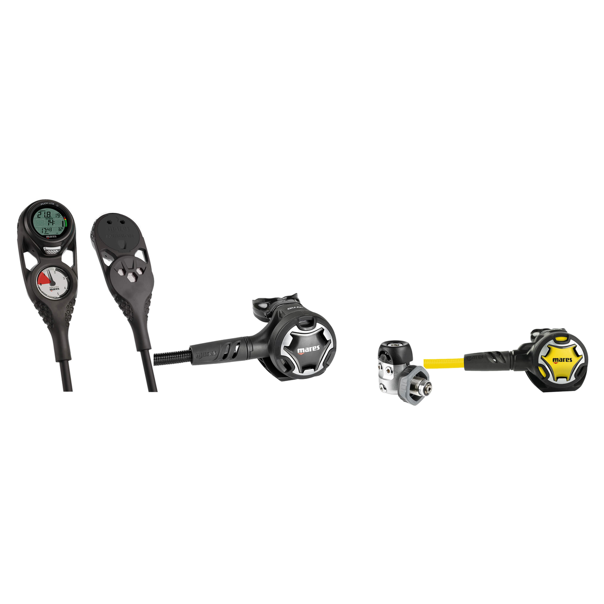 Mares Regulator Package – Dual 15X Black Regulator + Dual Octopus + Mission 2 Console — Din