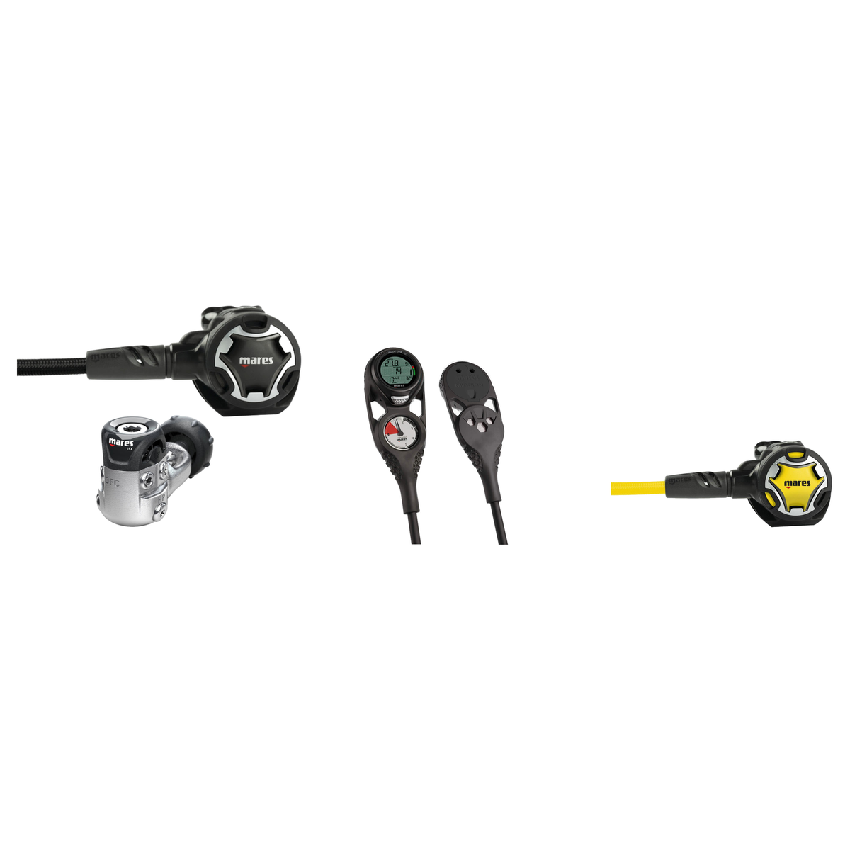 Mares Regulator + Octopus Package – Dual 15X Regulator + Dual Octopus + Mission 2 Console — includes Mares Dual 15X Regulato…