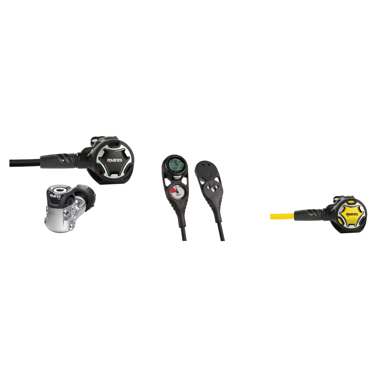 Mares Regulator + Octopus Package – Dual 15X Regulator + Dual Octopus + Mission 2 Console — YOKE