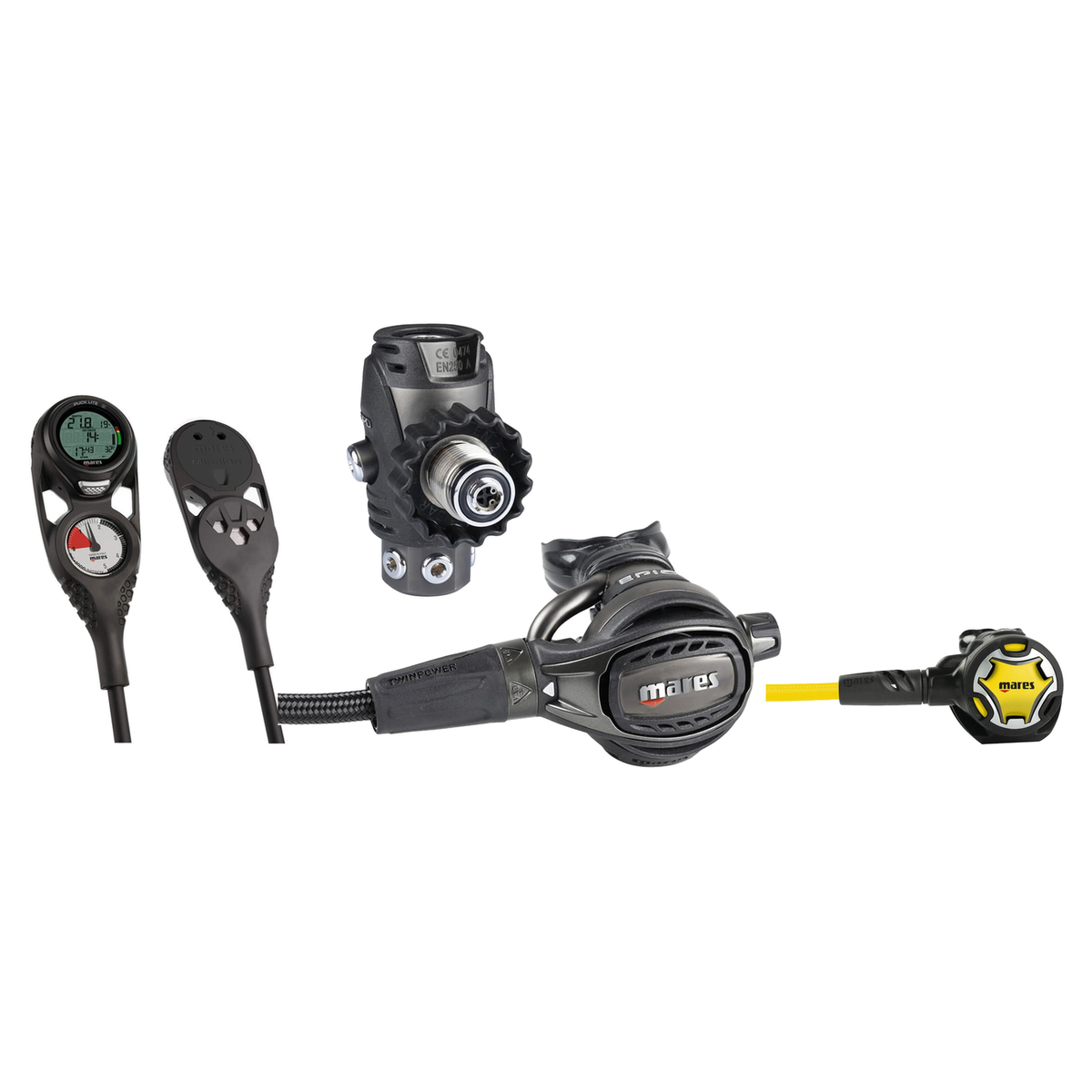 Mares Regulator + Octopus Package – Epic ADJ 82X Regulator + Dual Octopus + Mission 2 Console — DIN