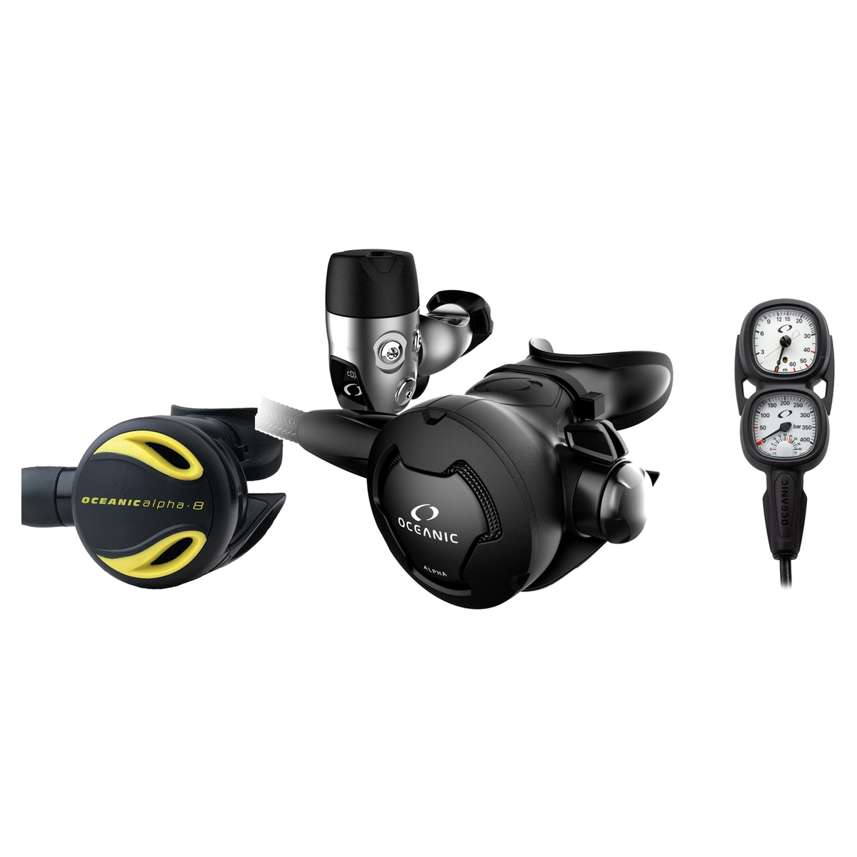 Oceanic Regulator + Octopus Package – Alpha 10 and cDx Regulator + Alpha 8 Octopus + Maxview Console — YOKE
