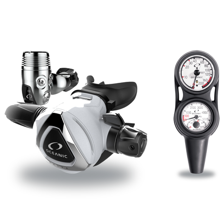 Oceanic Regulator + Gauge Console Package – Delta 5 + EDX Regulator + Maxdepth 3-Gauge Navcon — includes Oceanic Delta 5 + E…