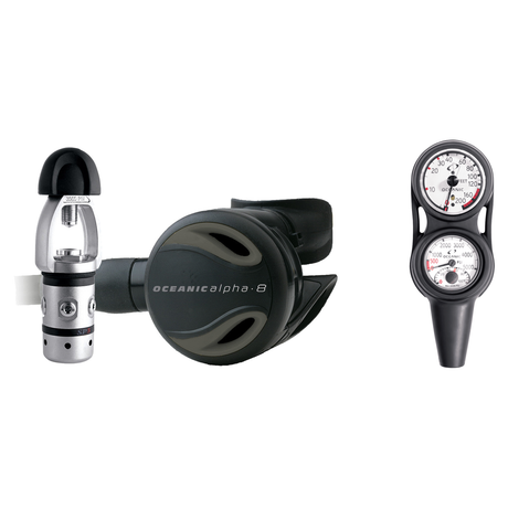 Oceanic Regulator + Gauge Console Package – Delta 5 + EDX Regulator + Maxdepth 3-Gauge Navcon — Oceanic Alpha 8 + SP5