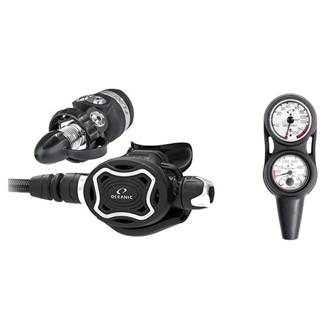 Oceanic Regulator + Gauge Console Package – Delta 5 + EDX Regulator + Maxdepth 3-Gauge Navcon — Oceanic ZEO FDX-I