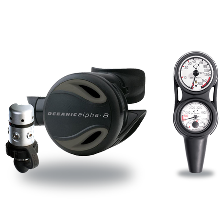 Oceanic Regulator + Gauge Console Package – Delta 5 + EDX Regulator + Maxdepth 3-Gauge Navcon — Oceanic Alpha 8 + SP5