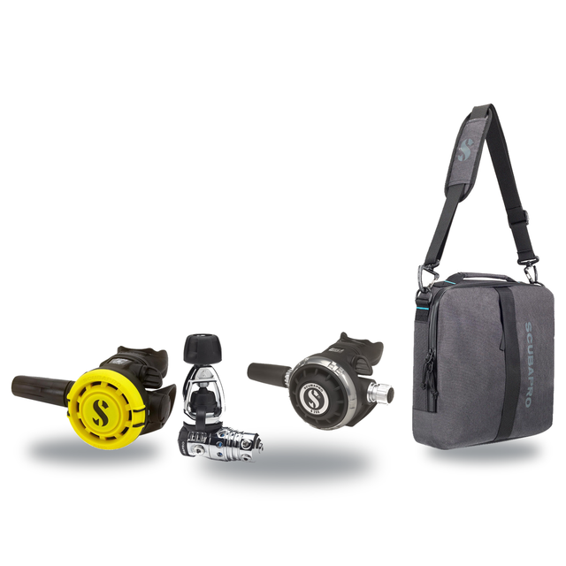 Scubapro Regulator Package – MK25 EVO/G260 Regulator + R105 Octopus + Definition Reg 10 Regulator Bag — includes Scubapro MK…