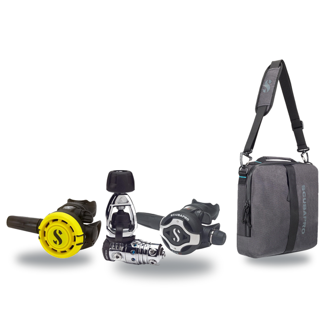 Scubapro Regulator Package – MK25 EVO/S620Ti Regulator + R105 Octopus + Definition Reg 10 Regulator Bag — includes Scubapro…