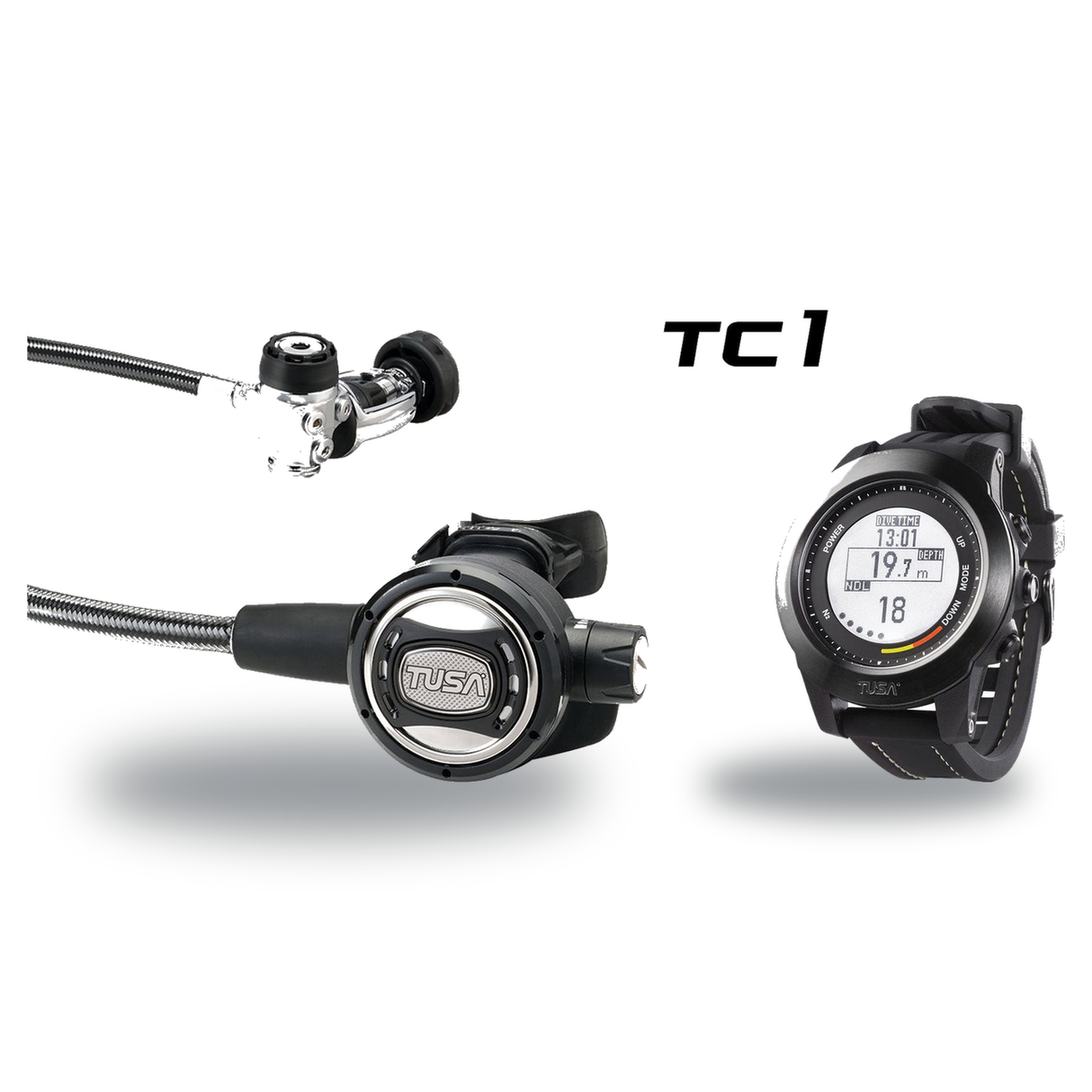 Tusa Regulator + Dive Computer Package – RS-609U Regulator + TC1 Dive Computer — includes Tusa RS-609U Compact Diaphragm Reg…