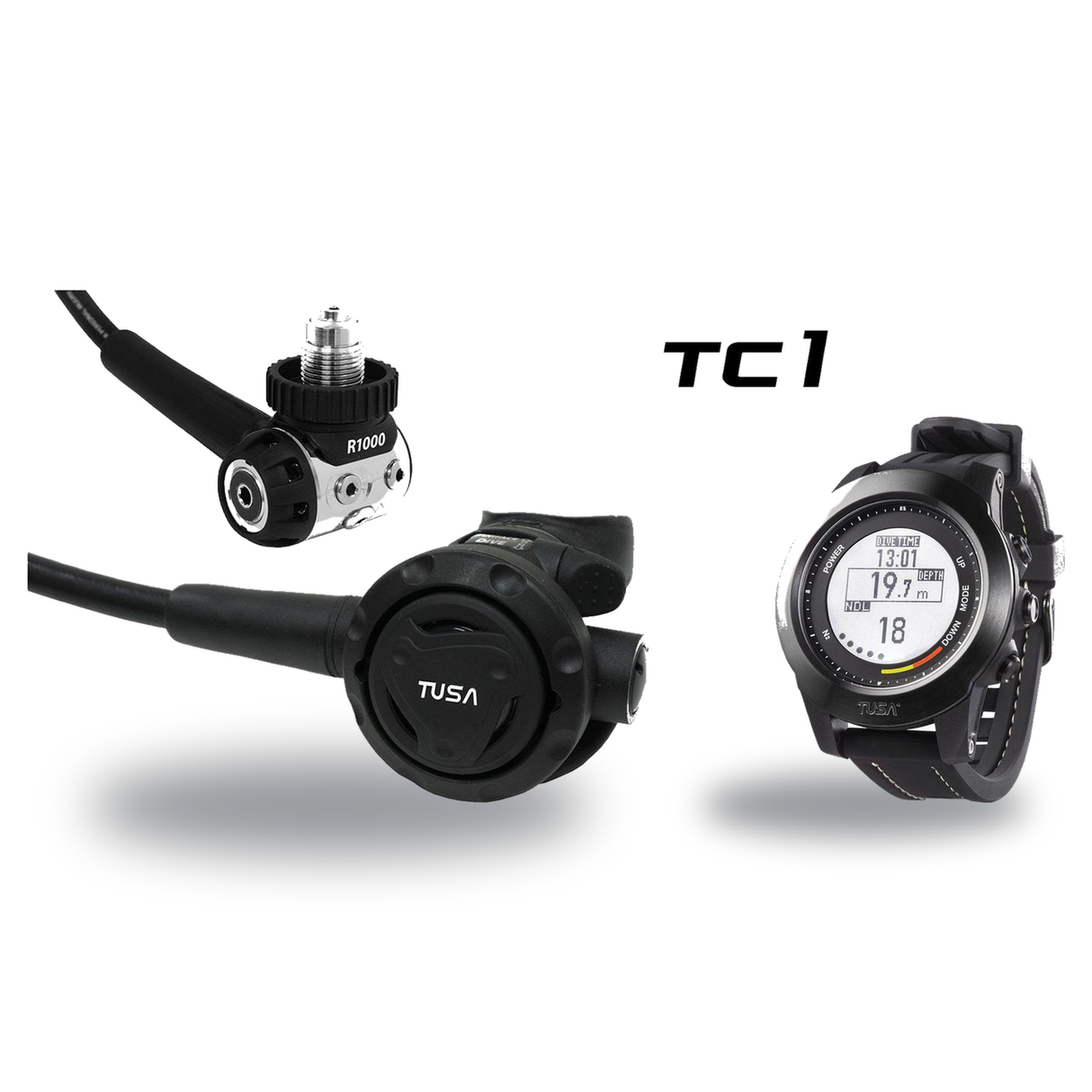 Tusa Regulator + Dive Computer Package – RS-609U Regulator + TC1 Dive Computer — Tusa RS1001