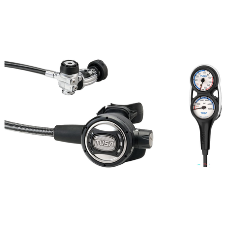 Tusa Regulator + Gauge Console Package – RS-609U Regulator + 3-Gauge (Pressure, Depth, Compass) — includes Tusa RS-609U Comp…