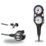 Tusa Regulator + Gauge Console Package – RS-609U Regulator + 3-Gauge (Pressure, Depth, Compass) — includes Tusa RS-609U Comp…