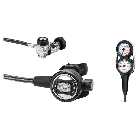 Tusa Regulator + Gauge Console Package – RS-609U Regulator + 3-Gauge (Pressure, Depth, Compass) — includes Tusa RS-609U Comp…
