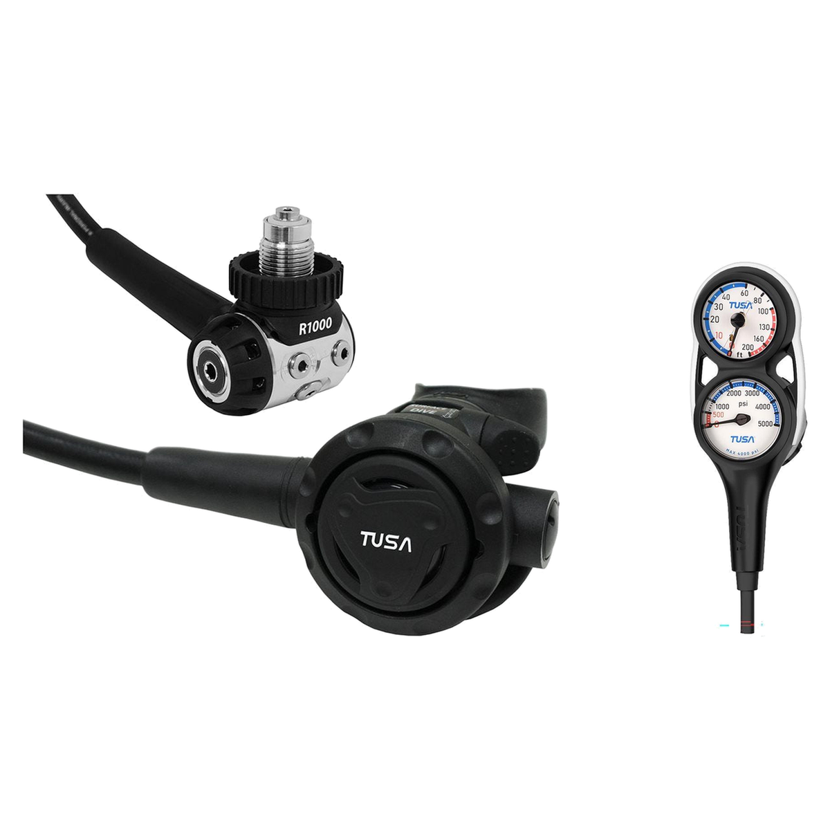 Tusa Regulator + Gauge Console Package – RS-609U Regulator + 3-Gauge (Pressure, Depth, Compass) — Tusa RS1001