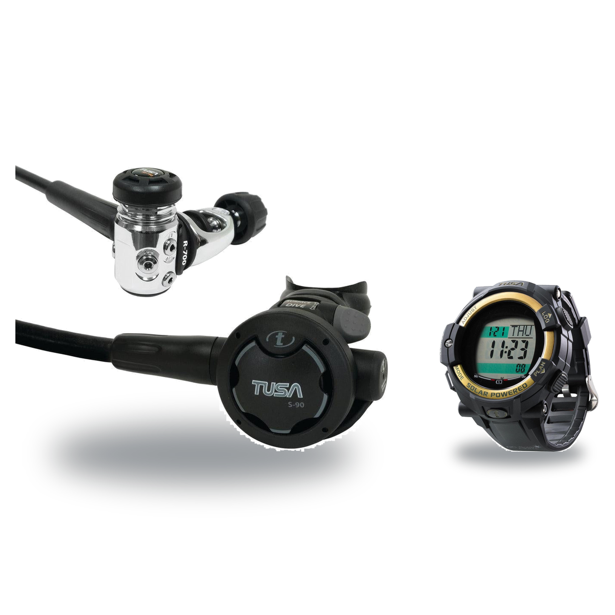 Tusa Regulator + Dive Computer Package – RS-681 Regulator + DC Solar Link Dive Computer — Tusa RS-790