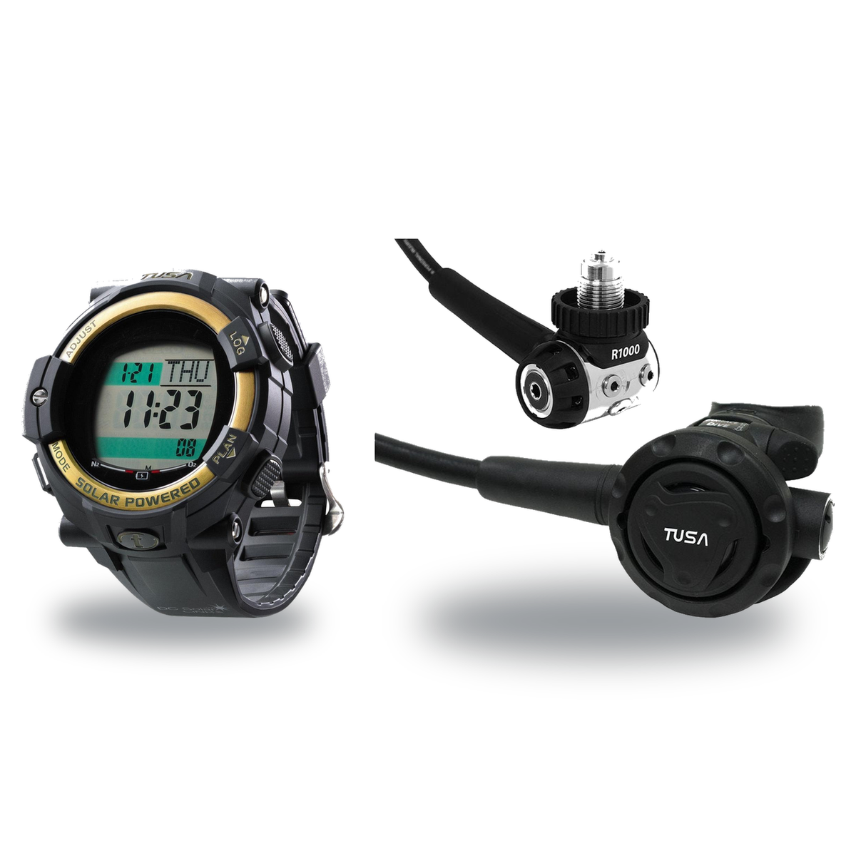 Tusa Regulator + Dive Computer Package – RS-790 Regulator + DC Solar Link Dive Computer — Tusa RS1001