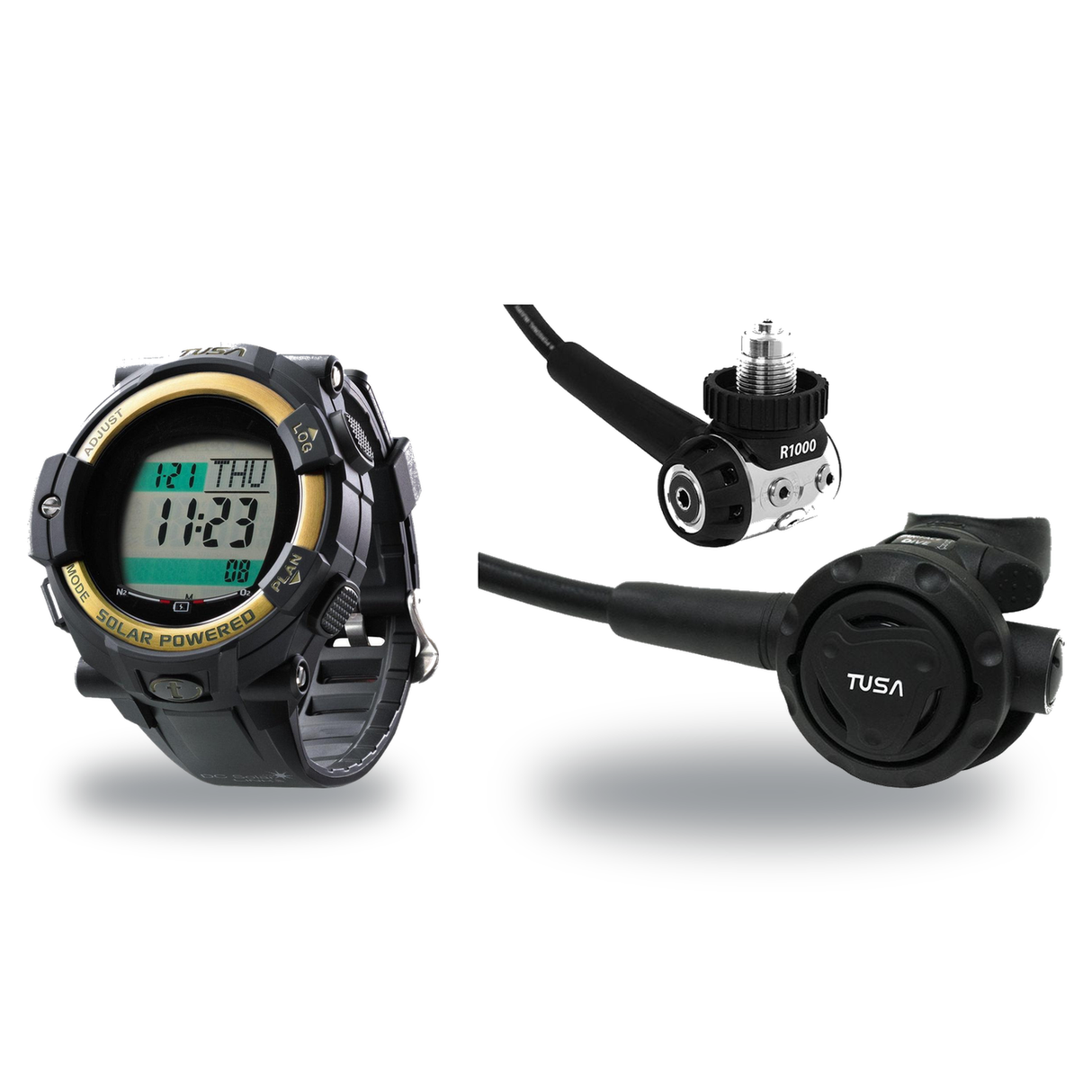 Tusa Regulator + Dive Computer Package – RS-790 Regulator + DC Solar Link Dive Computer — Tusa RS1001